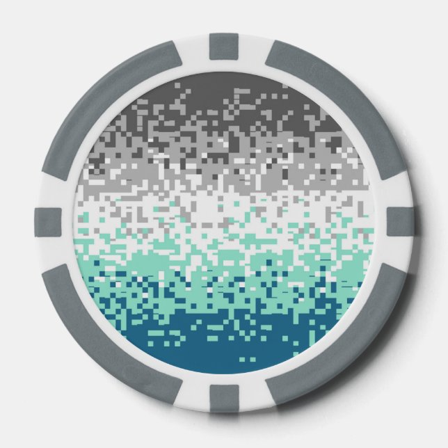 Trippy Pixelated Abstract Frayromantic Pride Flag  Poker Chips (Front)