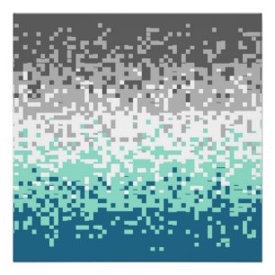 Trippy Pixelated Abstract Frayromantic Pride Flag Poster