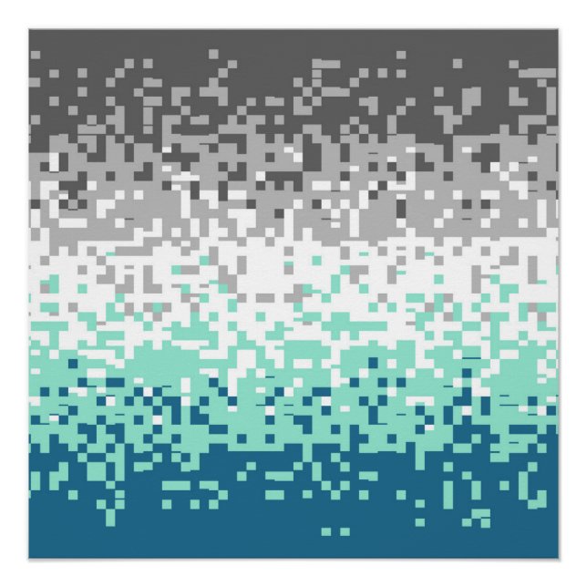 Trippy Pixelated Abstract Frayromantic Pride Flag Poster (Front)