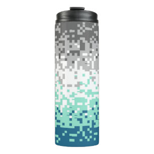 Trippy Pixelated Abstract Frayromantic Pride Flag Thermal Tumbler