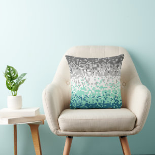 Trippy Pixelated Abstract Frayromantic Pride Flag Throw Pillow