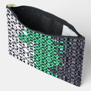 Trippy Pixelated Abstract Neutrois Pride Flag Accessory Pouch