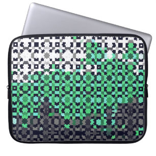 Trippy Pixelated Abstract Neutrois Pride Flag Laptop Sleeve