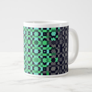 Trippy Pixelated Abstract Neutrois Pride Flag Large Coffee Mug