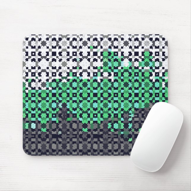 Trippy Pixelated Abstract Neutrois Pride Flag Mouse Pad (With Mouse)