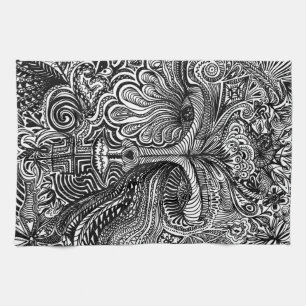 Trippy Portrait Kitchen Towel
