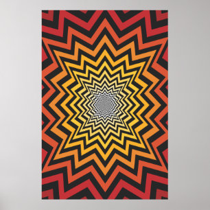 Trippy Poster: Psychedelic Radial Artwork Poster
