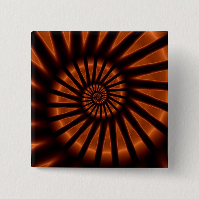 Trippy Psychedelic Backlighting Fine Fractal 2 Inch Square Button (Front)