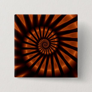 Trippy Psychedelic Backlighting Fine Fractal 2 Inch Square Button