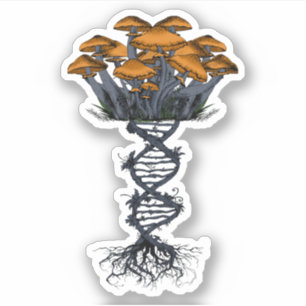 Trippy Psychedelic Earthy Mushrooms Roots DNA Art