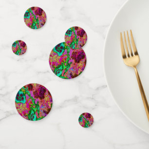 Trippy Psychedelic Emerald Green Flowers Confetti