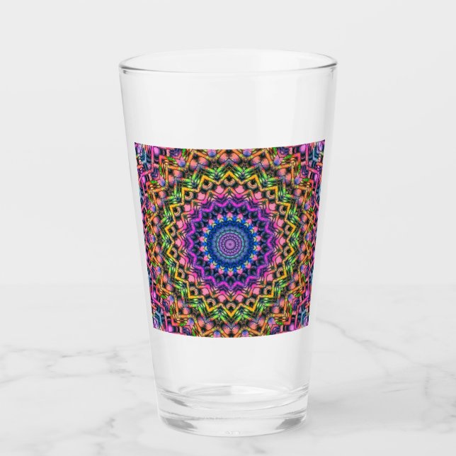 Trippy Psychedelic Kaleidoscope Glass