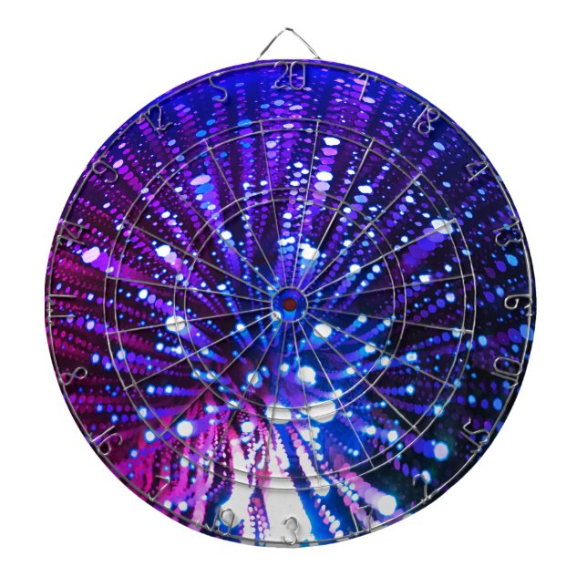 Trippy Psychedelic Optical Illusion Space Galaxy Dartboard (Front)