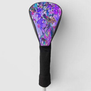 Trippy Purple and Magenta Colourful Wildflowers Golf Head Cover