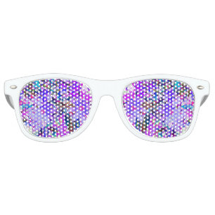 Trippy Purple and Magenta Colourful Wildflowers Retro Sunglasses