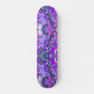 Trippy Purple and Magenta Colourful Wildflowers Skateboard