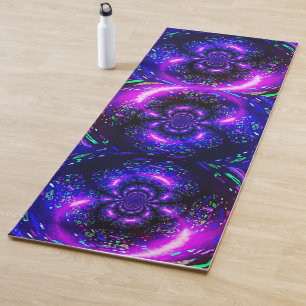 Trippy Purple Black Spiral Mermaid Yoga Mat