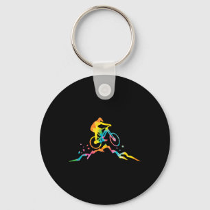Trippy Rainbow Hippie - Tie-dye Mountain Biking Keychain