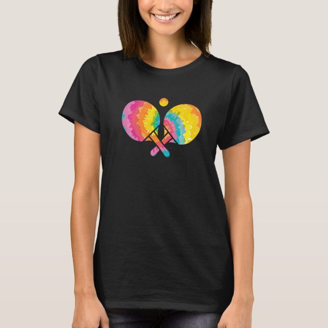 Trippy Rainbow Hippie  Tie Dye Table Tennis T-Shirt (Front)
