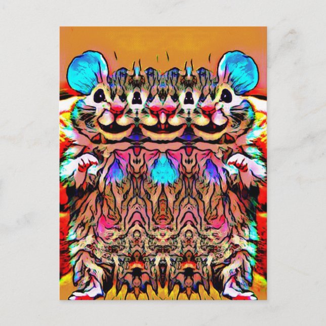 Trippy Rave Rat Postcard (Front)