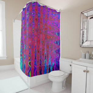 Trippy Red and Purple Abstract Retro Atomic Waves
