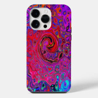 Trippy Red and Purple Abstract Retro Liquid Swirl
