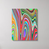 Trippy Red, Green and Blue Abstract Groovy Art