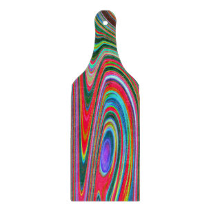Trippy Red, Green and Blue Abstract Groovy Art Cutting Board