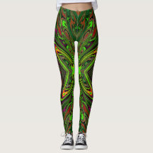 Trippy Retro Lime Green Abstract Butterfly