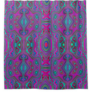 Trippy Retro Magenta, Blue and Green Abstract
