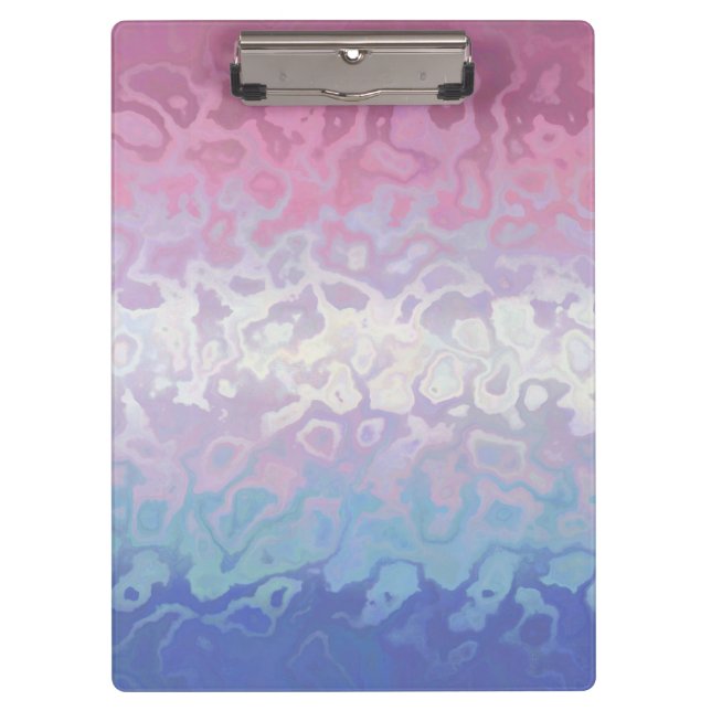 Trippy Ripply Groovy Eccentric Bigender Pride Flag Clipboard (Front)