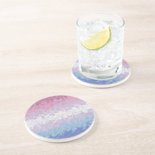 Trippy Ripply Groovy Eccentric Bigender Pride Flag Coaster