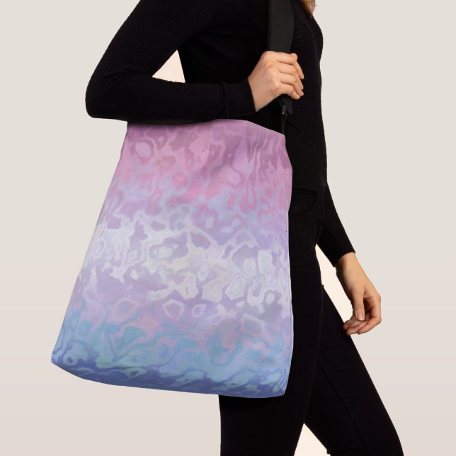 Trippy Ripply Groovy Eccentric Bigender Pride Flag Crossbody Bag (Close Up)