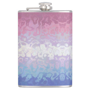 Trippy Ripply Groovy Eccentric Bigender Pride Flag Hip Flask