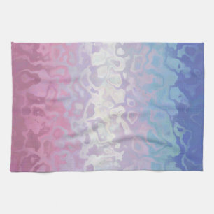 Trippy Ripply Groovy Eccentric Bigender Pride Flag Kitchen Towel