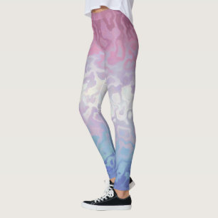 Trippy Ripply Groovy Eccentric Bigender Pride Flag Leggings