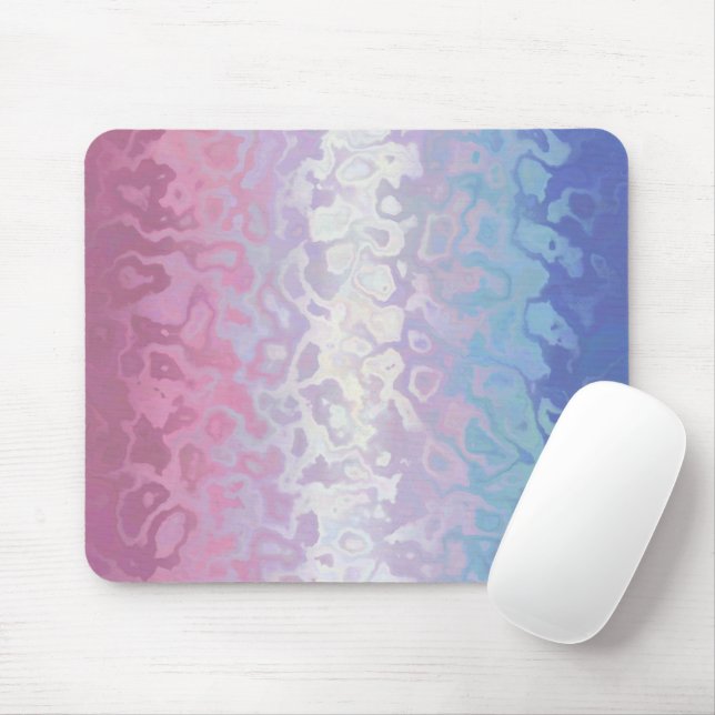 Trippy Ripply Groovy Eccentric Bigender Pride Flag Mouse Pad (With Mouse)