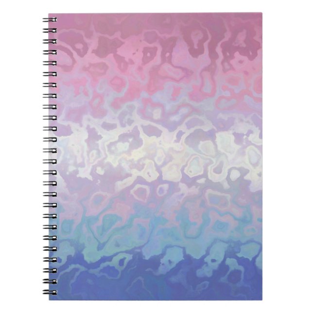 Trippy Ripply Groovy Eccentric Bigender Pride Flag Notebook (Front)