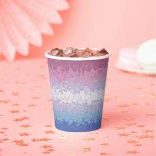 Trippy Ripply Groovy Eccentric Bigender Pride Flag Paper Cups