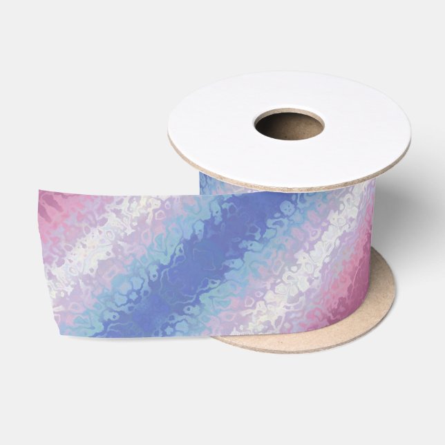 Trippy Ripply Groovy Eccentric Bigender Pride Flag Satin Ribbon (Spool)