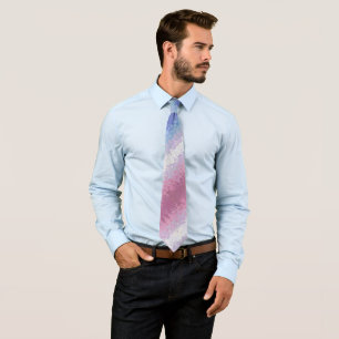 Trippy Ripply Groovy Eccentric Bigender Pride Flag Tie