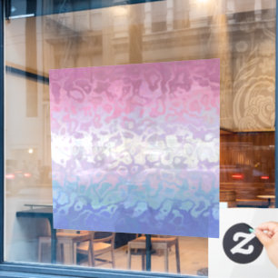Trippy Ripply Groovy Eccentric Bigender Pride Flag Window Cling
