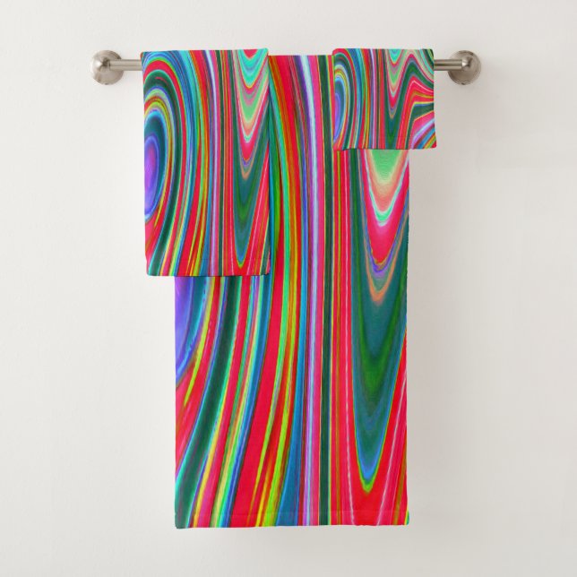 Trippy Rouge, Vert et Bleu Art Super Abstrait (En situation)