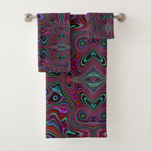 Trippy Seafoam Green et Magenta Motif Abstrait (En situation)