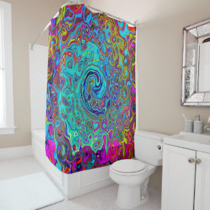 Trippy Sky Blue Abstract Retro Liquid Swirl