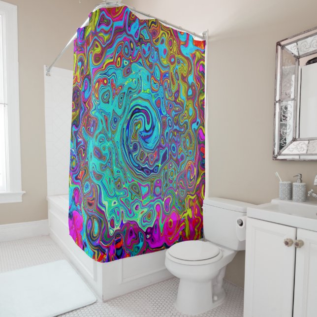 Trippy Sky Blue Abstract Retro Liquid Swirl (In Situ)
