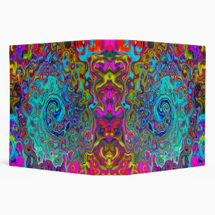 Trippy Sky Blue Abstract Retro Liquid Swirl Binder
