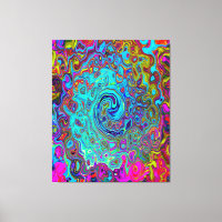 Trippy Sky Blue Abstract Retro Liquid Swirl