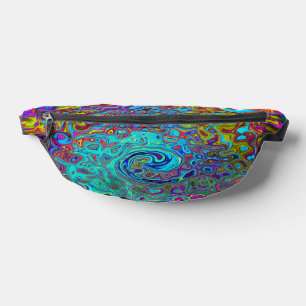 Trippy Sky Blue Abstrait Retro Liquid Swirl