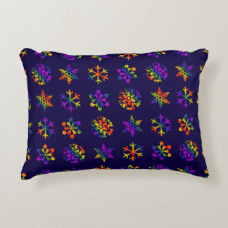 Trippy Snowflakes Decorative Pillow